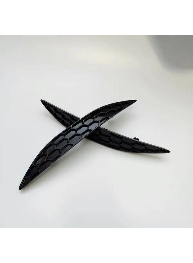 Gloss Black Rear Bumper Reflector Insert Set For Volkswagen Golf 7 GTI R 2013 2016 - Image 3